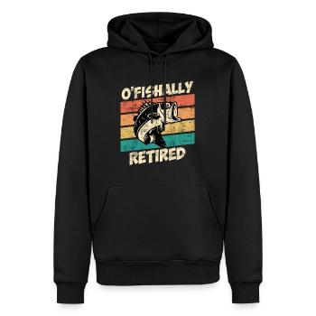 O Fishally retraité retraité pêcheur à la retraite - Sweat à capuche Premium bio Homme - noir - Devant - Nico (187cm)