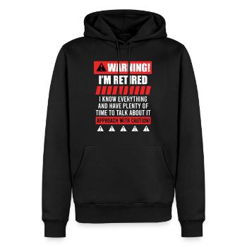 Avertissement de retraite Pension drôle de retraité - Sweat à capuche Premium bio Homme - noir - Devant - Nico (187cm)