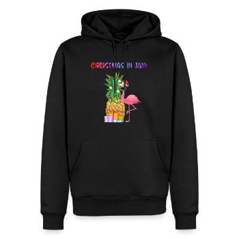 Christmas In July Pineapple Xmas Tree Lights - Men’s Premium Organic Hoodie - black - Front - Nico (187cm)