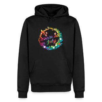 Christmas In July Wreath Door Decoration Xmas - Men’s Premium Organic Hoodie - black - Front - Nico (187cm)