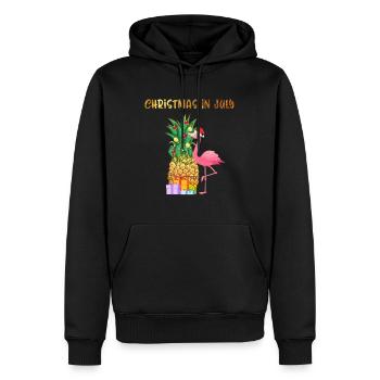 Christmas In July Pineapple Xmas Tree Lights - Men’s Premium Organic Hoodie - black - Front - Nico (187cm)