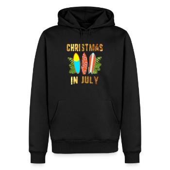 Christmas In July Surf Surfing Board Beach Hawaii - Men’s Premium Organic Hoodie - black - Front - Nico (187cm)