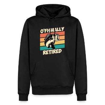 O Fishally retraité retraité pêcheur à la retraite - Sweat à capuche Premium bio Homme - noir - Devant - Nico (187cm)