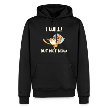 Mais je ne le fais pas maintenant - Sweat à capuche Premium bio Homme - noir - Devant - Nico (187cm)