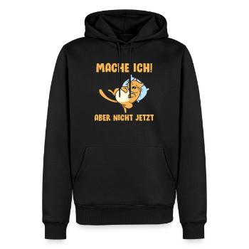 Mache ich aber nicht jetzt - Männer Premium Bio Hoodie - Schwarz - Vorne - Nico (187cm)