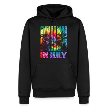 Christmas In July Vintage Beach Palms Hawaii - Men’s Premium Organic Hoodie - black - Front - Nico (187cm)