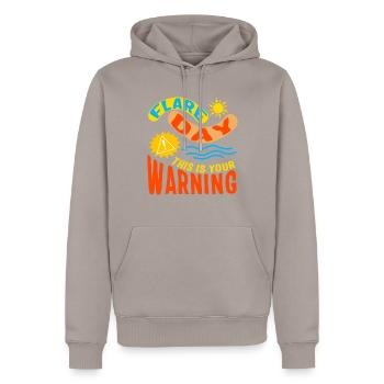 Flare Day Shirt, This is Your Warning Complex - Men’s Premium Organic Hoodie - taupe - Front - Nico (187cm)