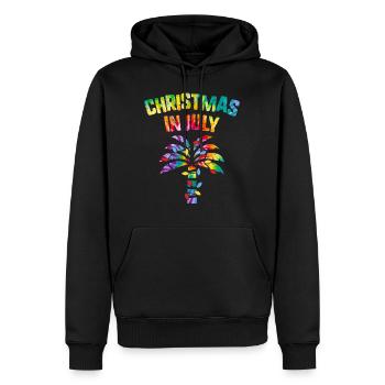 Christmas In July Beach Palm Xmas Tree Summer - Men’s Premium Organic Hoodie - black - Front - Nico (187cm)