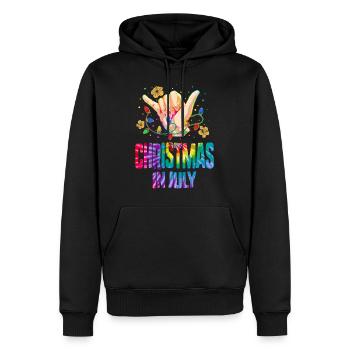 Christmas In July Hawaii Flower Beach Xmas Tree - Men’s Premium Organic Hoodie - black - Front - Nico (187cm)