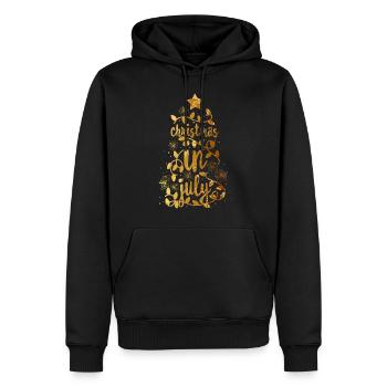 Christmas In July Colorful Xmas Tree Lights - Men’s Premium Organic Hoodie - black - Front - Nico (187cm)