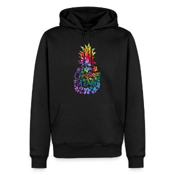 Christmas In July Colorful Pineapple Beach Summer - Men’s Premium Organic Hoodie - black - Front - Nico (187cm)