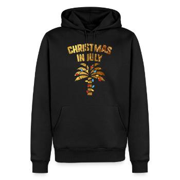 Christmas In July Beach Palm Xmas Tree Summer - Men’s Premium Organic Hoodie - black - Front - Nico (187cm)
