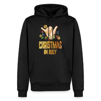 Christmas In July Hawaii Flower Beach Xmas Tree - Men’s Premium Organic Hoodie - black - Front - Nico (187cm)
