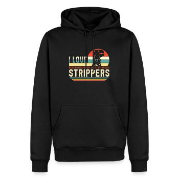 Chemise d’électricien, j’aime les strip-teaseuses Pinces Fil - Sweat à capuche Premium bio Homme - noir - Devant - Nico (187cm)