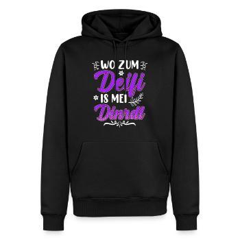 Zefix wo zum Deifi is mein Dirndl Volksfest Bier - Männer Premium Bio Hoodie - Schwarz - Vorne - Nico (187cm)