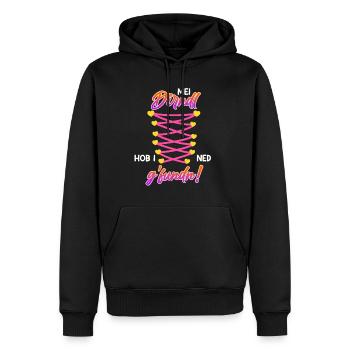 Mein Dirndl hab ich nicht gefunden Dirndl Ersatz - Männer Premium Bio Hoodie - Schwarz - Vorne - Nico (187cm)