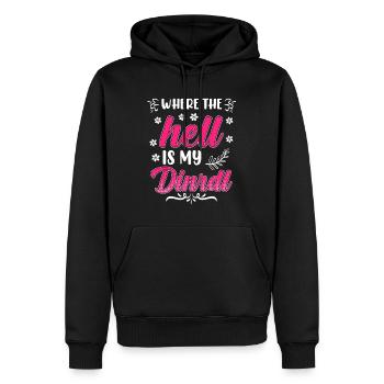 Zefix wo zum Deifi is mein Dirndl Volksfest Bier - Sweat à capuche Premium bio Homme - noir - Devant - Nico (187cm)