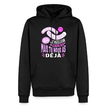 Maman Jai Essaye Le Meilleur Des Cadeaux Mais - Männer Premium Bio Hoodie - Schwarz - Vorne - Nico (187cm)
