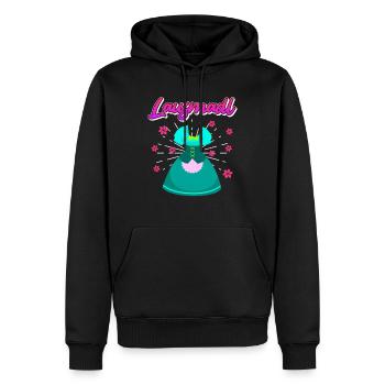 Dirndl Ersatz Lausmadl Damen Trachten - Männer Premium Bio Hoodie - Schwarz - Vorne - Nico (187cm)
