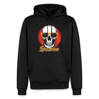 Trachtenshirt Lausbub Lausbube Bayern - Männer Premium Bio Hoodie - Schwarz - Vorne - Nico (187cm)