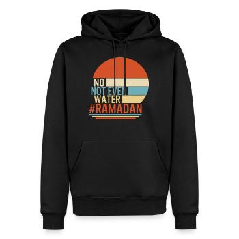 Ramadan-Hemd, nicht einmal Wasser, muslimisches Fasten - Männer Premium Bio Hoodie - Schwarz - Vorne - Nico (187cm)