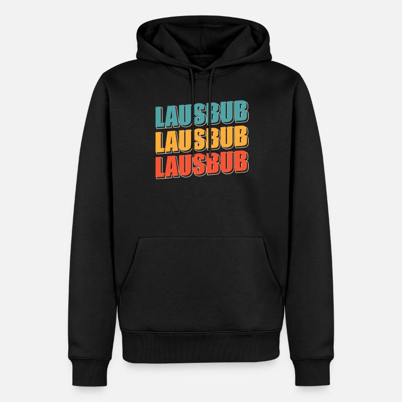 Lausbub Lausbube - Männer Premium Bio Hoodie - Schwarz