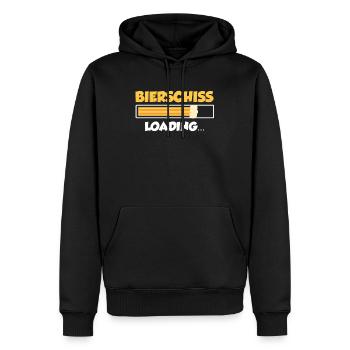 Bierschiss loading - Männer Premium Bio Hoodie - Schwarz - Vorne - Nico (187cm)