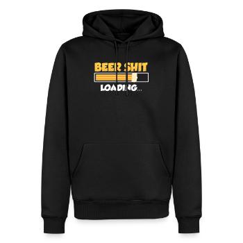 Bierschiss loading - Männer Premium Bio Hoodie - Schwarz - Vorne - Nico (187cm)