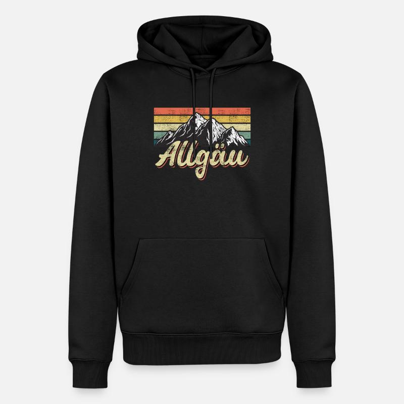Allgäu - Sweat à capuche Premium bio Homme - noir
