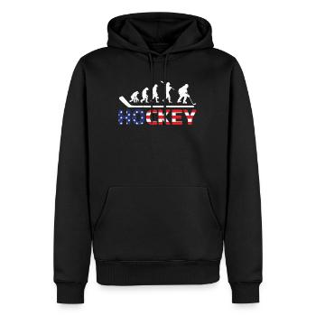 Usa Hockey Joueurs Évolution du hockey - Sweat à capuche Premium bio Homme - noir - Devant - Nico (187cm)