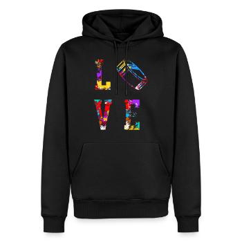 Eishockey Hockey Love - Männer Premium Bio Hoodie - Schwarz - Vorne - Nico (187cm)