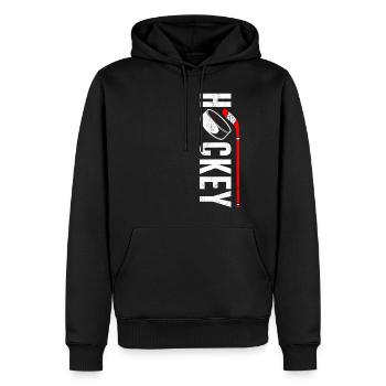 Bâtons de hockey sur glace - Sweat à capuche Premium bio Homme - noir - Devant - Nico (187cm)