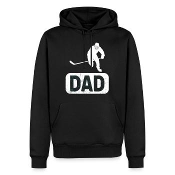 Eishockey Vater Hockey Papa - Männer Premium Bio Hoodie - Schwarz - Vorne - Nico (187cm)