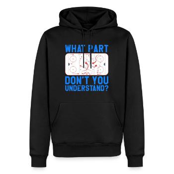 Tactique de jeu de hockey sur glace Équipe d’entraîneur de hockey - Sweat à capuche Premium bio Homme - noir - Devant - Nico (187cm)