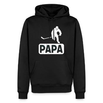 Eishockey Vater Hockey Papa - Männer Premium Bio Hoodie - Schwarz - Vorne - Nico (187cm)
