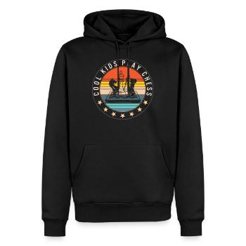 Chess Lover Shirt, Cool Kids Play Chess Board - Men’s Premium Organic Hoodie - black - Front - Nico (187cm)