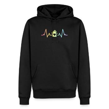 Real Estate Agent Heartbeat Gift Open House Home - Men’s Premium Organic Hoodie - black - Front - Nico (187cm)
