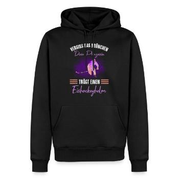 Eishockey vergiss Krönchen Prinzessin trägt Helm - Männer Premium Bio Hoodie - Schwarz - Vorne - Nico (187cm)