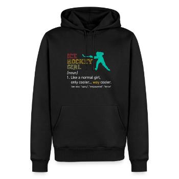 Définition Hockey Filles - Sweat à capuche Premium bio Homme - noir - Devant - Nico (187cm)