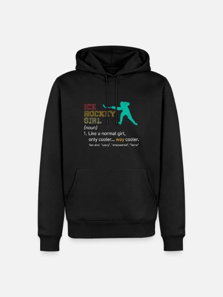 Définition Hockey Filles - Sweat à capuche Premium bio Homme - noir