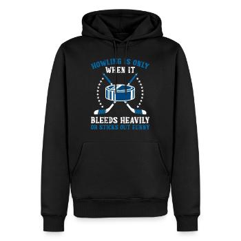 Le hockey sur glace n’est hurlé que lorsqu’il saigne - Sweat à capuche Premium bio Homme - noir - Devant - Nico (187cm)
