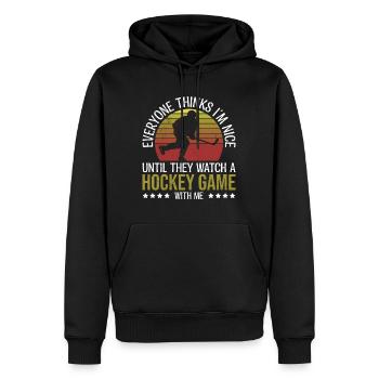 Le hockey sur glace n’est hurlé que lorsqu’il saigne - Sweat à capuche Premium bio Homme - noir - Devant - Nico (187cm)