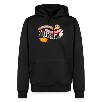 Rollschuh-Shirt, sorry Can't Rollerblading Bye - Männer Premium Bio Hoodie - Schwarz - Vorne - Nico (187cm)