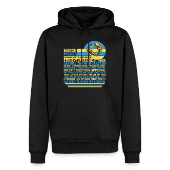 Mars Poissons Faits Drôle Signe du Zodiaque T Shirt - Sweat à capuche Premium bio Homme - noir - Devant - Nico (187cm)