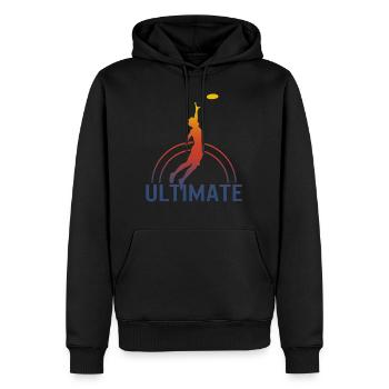 Chemise Frisbee, Ultimate Frisbee Tee, Disque Volant - Sweat à capuche Premium bio Homme - noir - Devant - Nico (187cm)