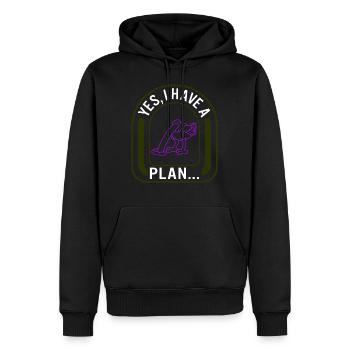 Chemise de chef de projet, oui, j’ai un plan drôle - Sweat à capuche Premium bio Homme - noir - Devant - Nico (187cm)
