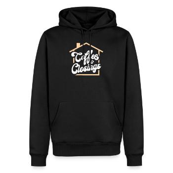 Immobilienmakler Geschenk Kaffee Liebhaber Vertrag - Männer Premium Bio Hoodie - Schwarz - Vorne - Nico (187cm)