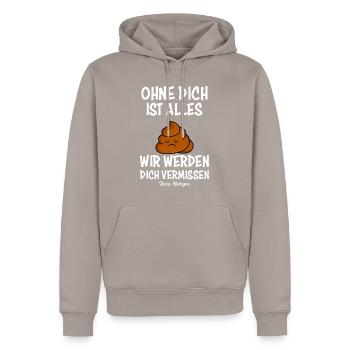 Jobwechsel Abschied Kollege Ruhestand - Männer Premium Bio Hoodie - Taupe - Vorne - Nico (187cm)
