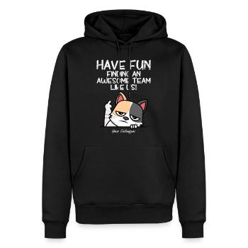 Collègue de changement d’emploi Adieu nouvel emploi - Sweat à capuche Premium bio Homme - noir - Devant - Nico (187cm)