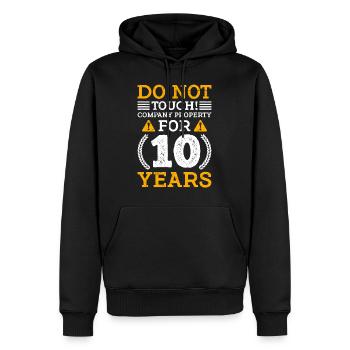 10 ans de service anniversaire 10 ans de travail - Sweat à capuche Premium bio Homme - noir - Devant - Nico (187cm)